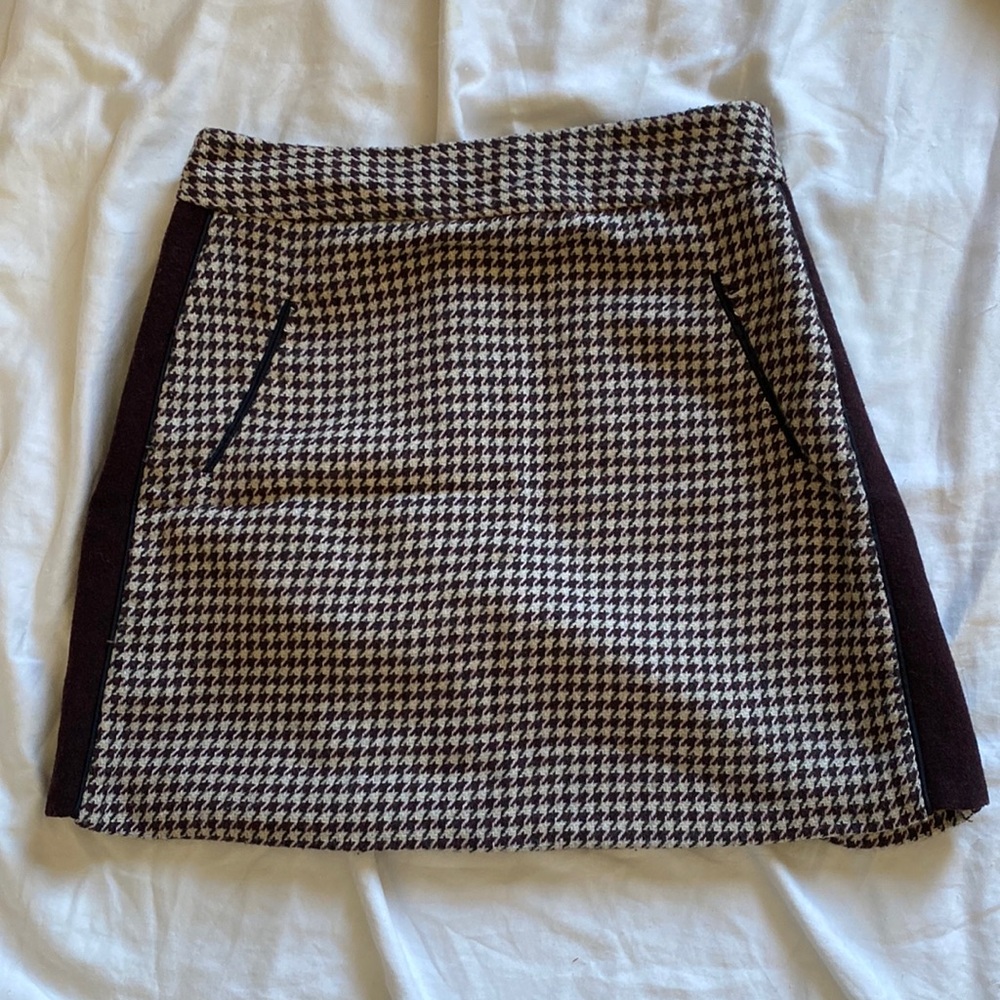 Plaid Burgundy Skirt